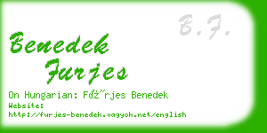 benedek furjes business card